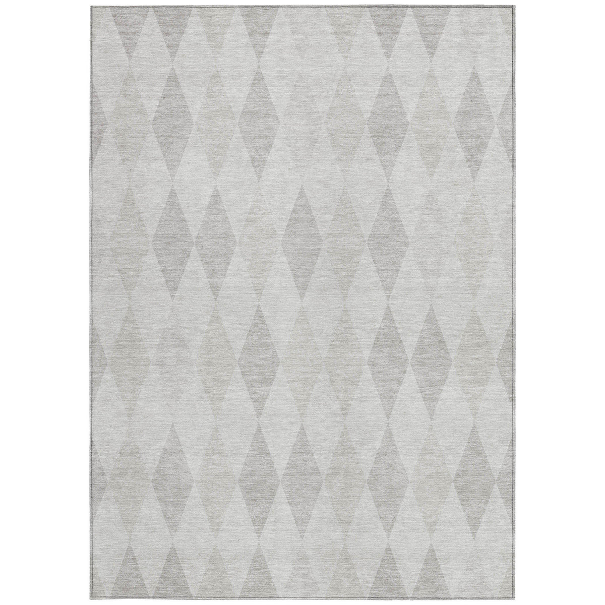 5' X 8' Gray Geometric Washable Non Skid Indoor Outdoor Area Rug