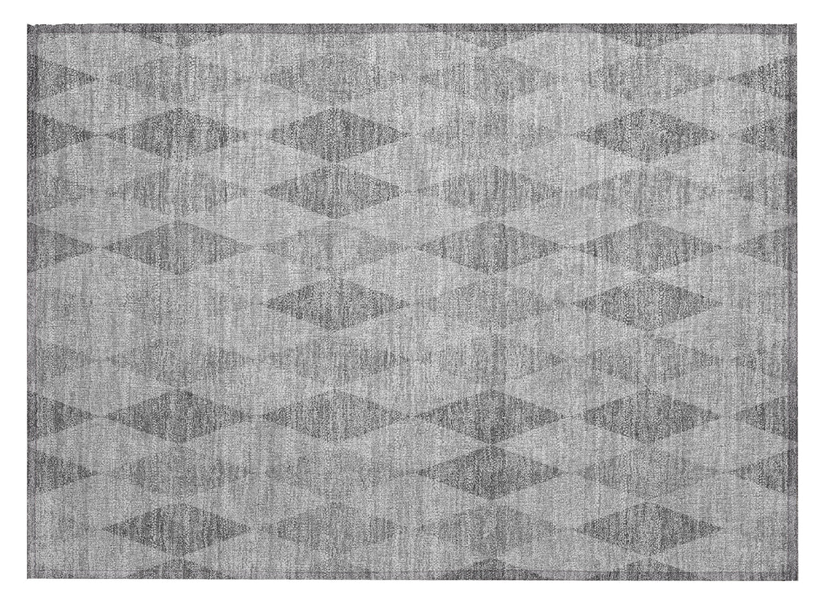 2' X 3' Gray Geometric Washable Non Skid Indoor Outdoor Area Rug