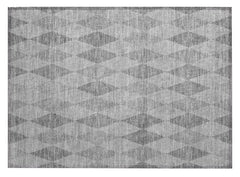 2' X 3' Gray Geometric Washable Non Skid Indoor Outdoor Area Rug