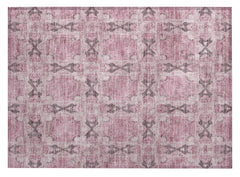 2' X 3' Pink Floral Medallion Washable Non Skid Indoor Outdoor Area Rug