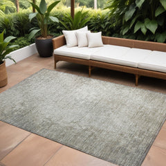 9' X 12' Beige Washable Non Skid Indoor Outdoor Area Rug