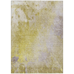 10' X 14' Gold Beige and Purple Abstract Washable Non Skid Indoor Outdoor Area Rug