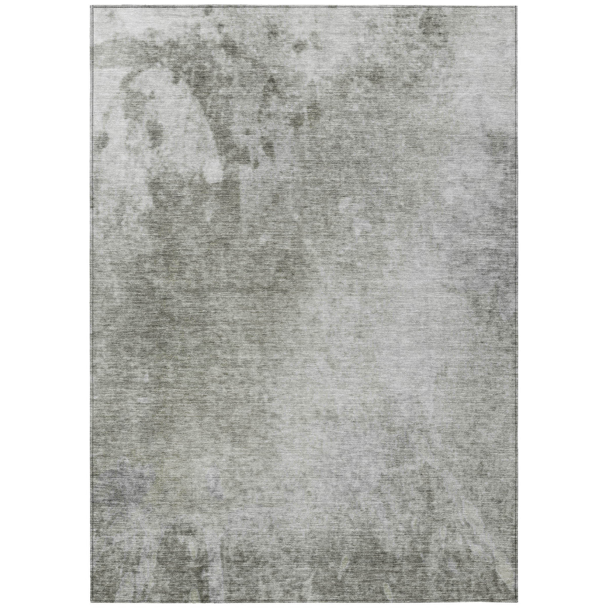 2' X 3' Gray and Off White Abstract Washable Non Skid Indoor Outdoor Area Rug