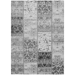 5' X 8' Gray Patchwork Washable Non Skid Indoor Outdoor Area Rug