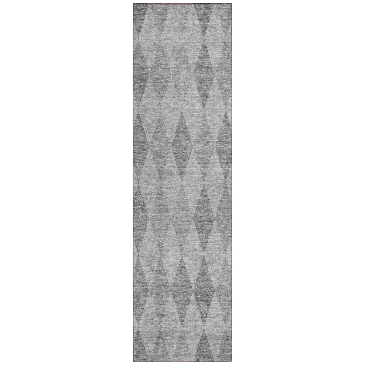 8' Runner Gray Geometric Washable Non Skid Indoor Outdoor Runner Rug