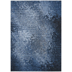 10' X 14' Blue Washable Non Skid Indoor Outdoor Area Rug