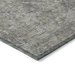 8' X 10' Brown and Black Oriental Washable Non Skid Indoor Outdoor Area Rug