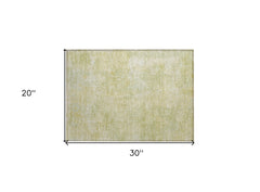 2' X 3' Gold Abstract Washable Non Skid Indoor Outdoor Area Rug