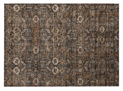 2' X 3' Chocolate Floral Washable Non Skid Indoor Outdoor Area Rug