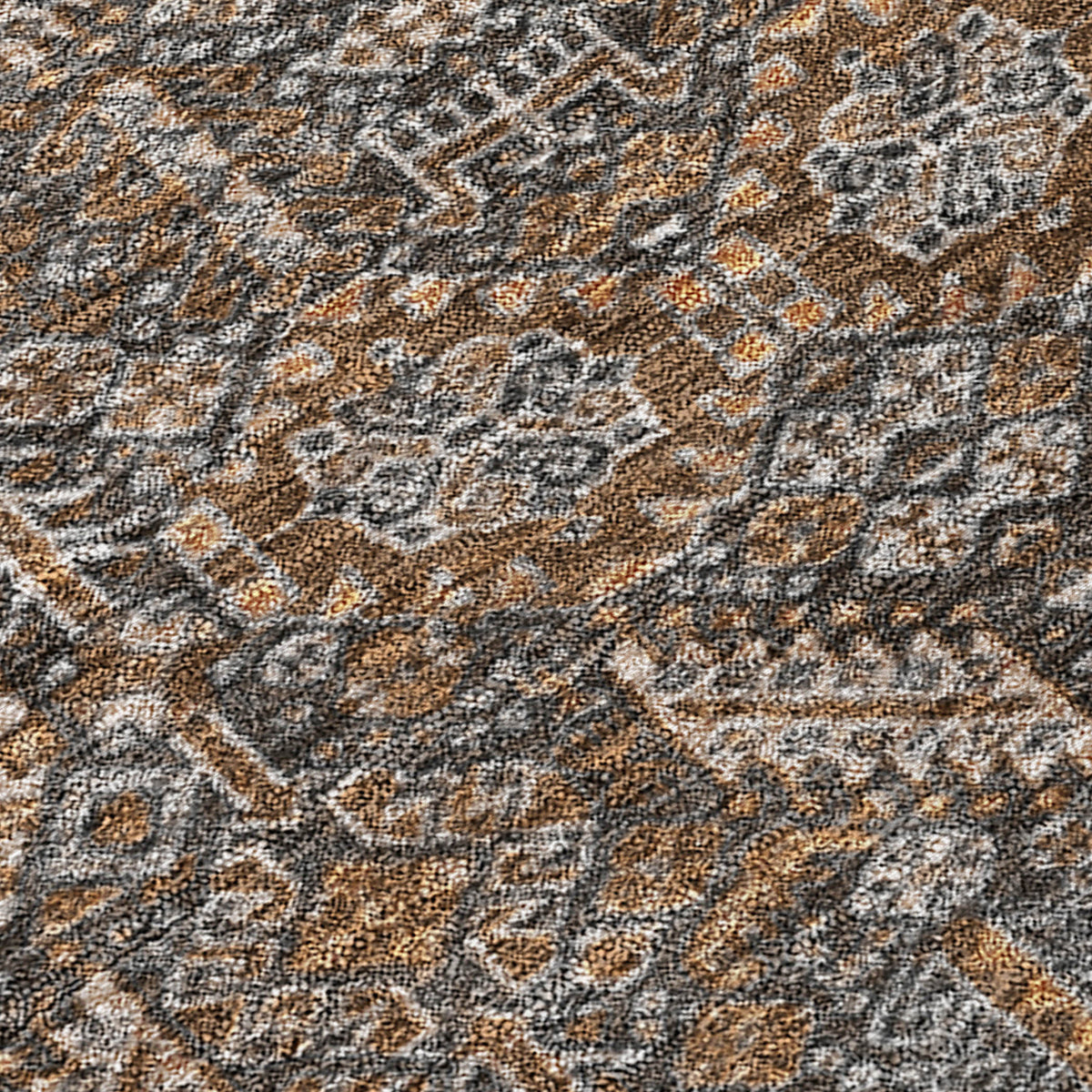 3' X 5' Chocolate Floral Washable Non Skid Area Rug With UV Protection
