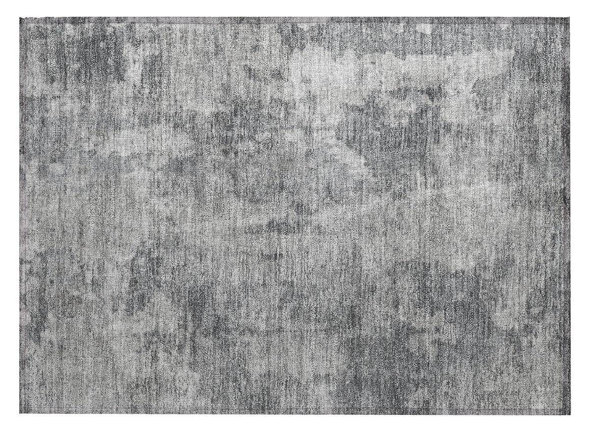 2' X 3' Gray Abstract Washable Non Skid Indoor Outdoor Area Rug