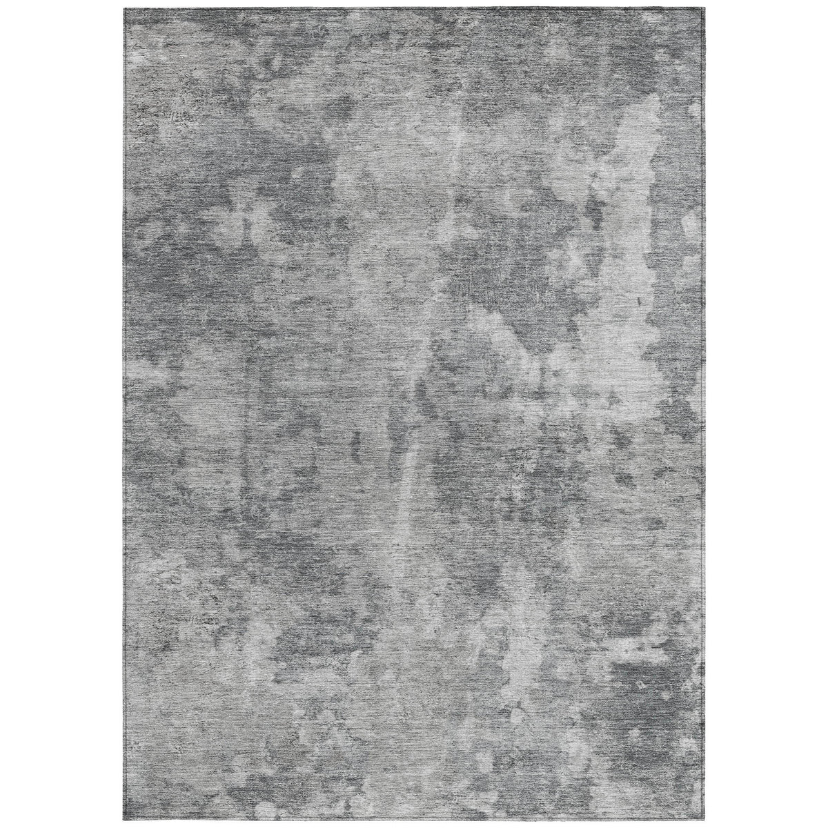 10' X 14' Gray Abstract Washable Non Skid Indoor Outdoor Area Rug