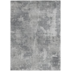 10' X 14' Gray Abstract Washable Non Skid Indoor Outdoor Area Rug