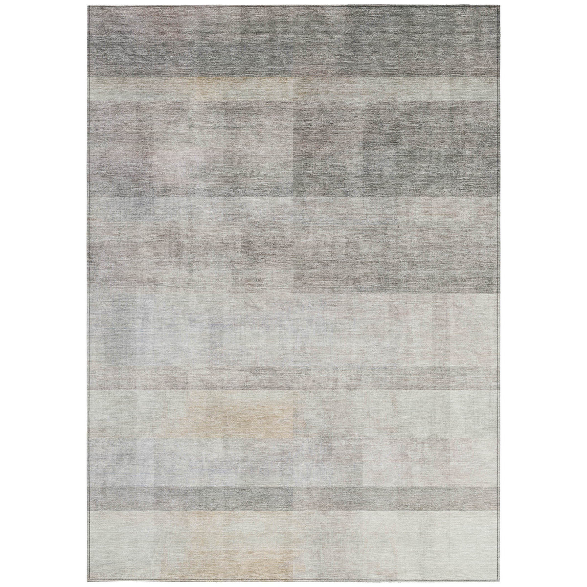 10' X 14' Taupe Ombre Washable Non Skid Indoor Outdoor Area Rug