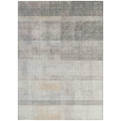 10' X 14' Taupe Ombre Washable Non Skid Indoor Outdoor Area Rug