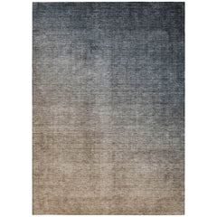 9' X 12' Taupe and Gray Ombre Washable Non Skid Indoor Outdoor Area Rug