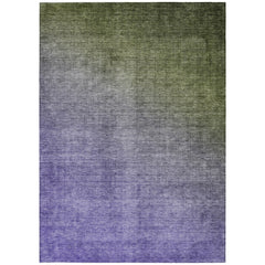 3' X 4' Olive Green and Purple Ombre Washable Non Skid Indoor Outdoor Area Rug