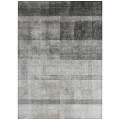 10' X 14' Gray Ombre Washable Non Skid Indoor Outdoor Area Rug