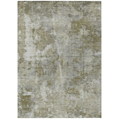 9' X 12' Green Abstract Washable Non Skid Indoor Outdoor Area Rug