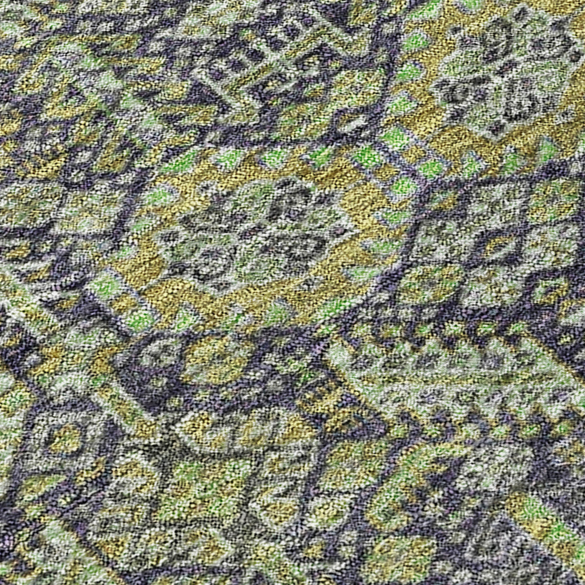3' X 4' Blue and Green Floral Washable Non Skid Indoor Outdoor Area Rug