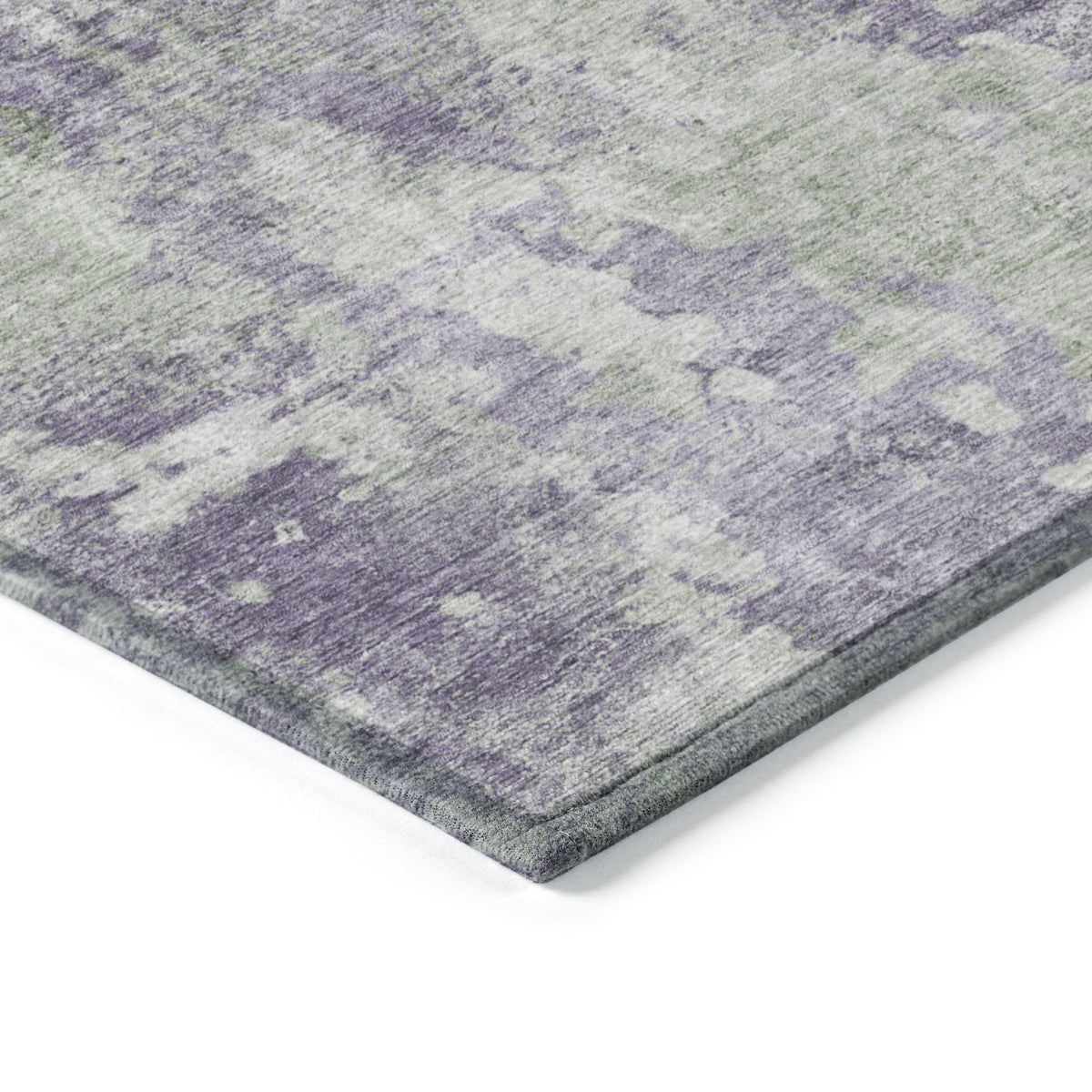 9' X 12' Purple and Green Abstract Washable Non Skid Indoor Outdoor Area Rug