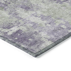 9' X 12' Purple and Green Abstract Washable Non Skid Indoor Outdoor Area Rug