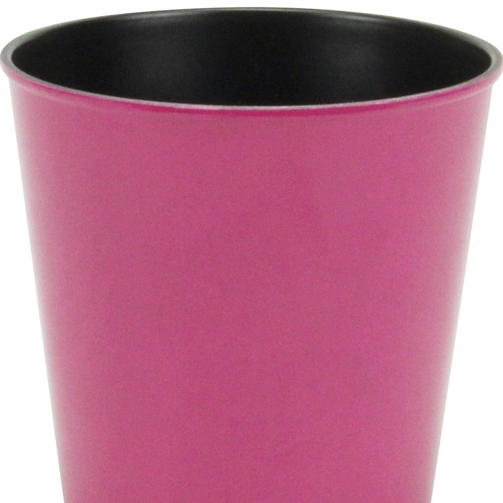 5" Hot Pink Recycled Plastic Indoor Outdoor Round Pot Planter