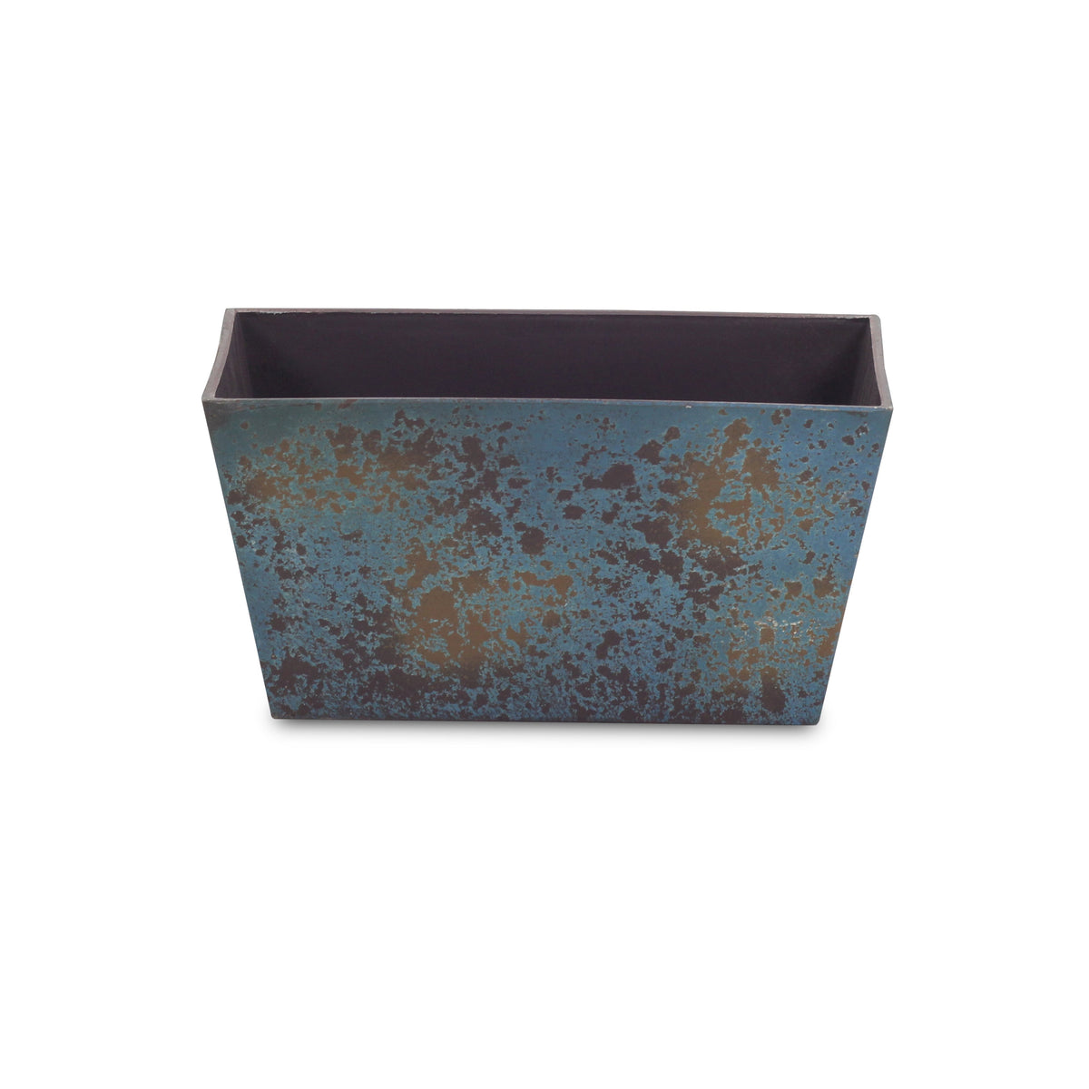 8" Blue Recycled Plastic Indoor Outdoor Rectangular Planter Box