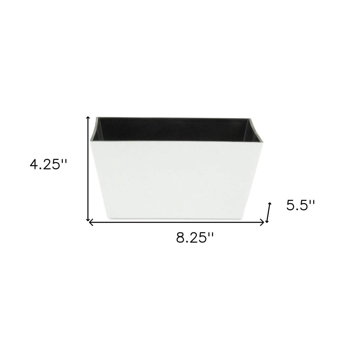 8" White Recycled Plastic Indoor Outdoor Rectangular Planter Box