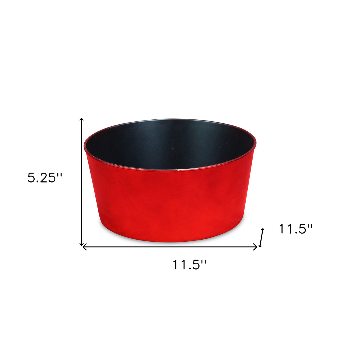 12" Red Recycled Plastic Indoor Outdoor Round Pot Planter