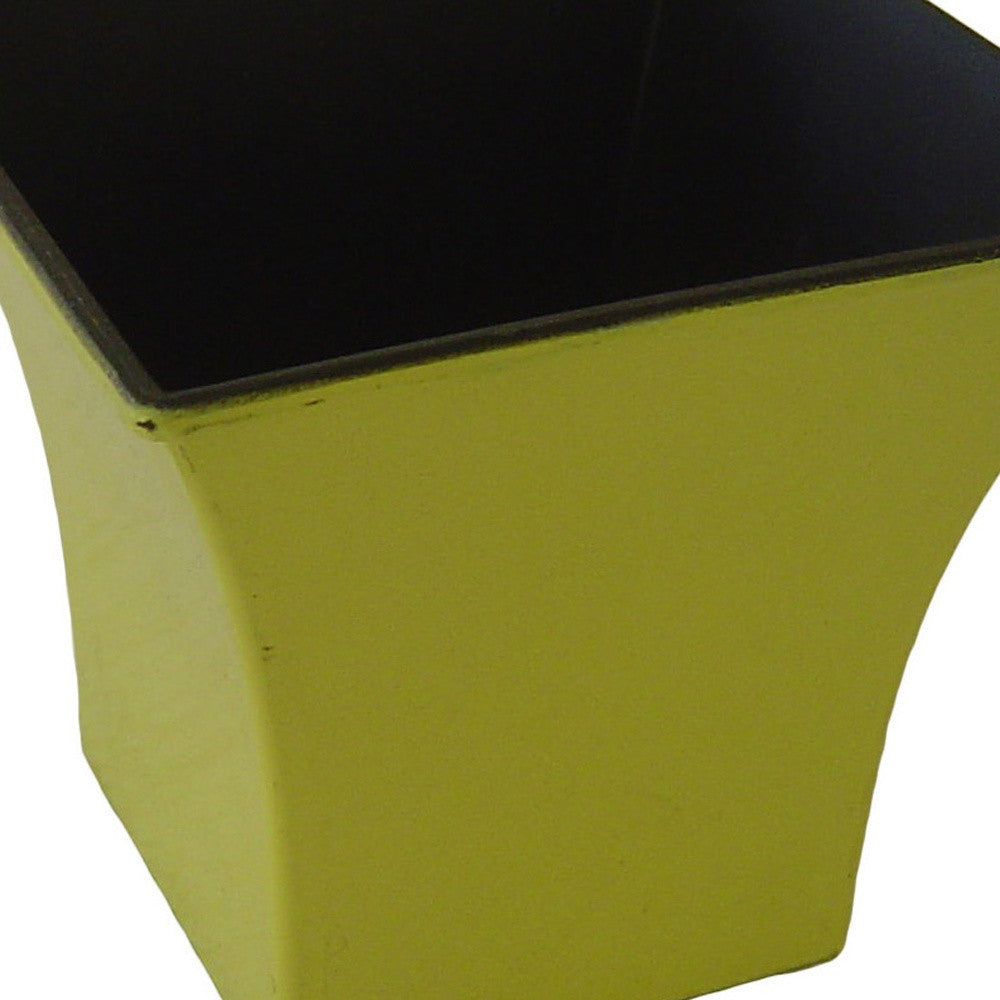 5" Yellow Recycled Plastic Indoor Outdoor Square Pot Planter