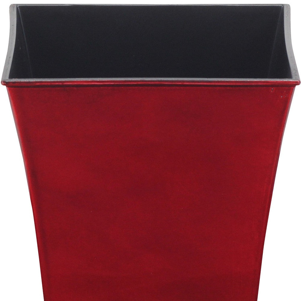 7" Red Recycled Plastic Indoor Outdoor Rectangular Pot Planter