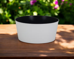 12" White Recycled Plastic Indoor Outdoor Round Pot Planter