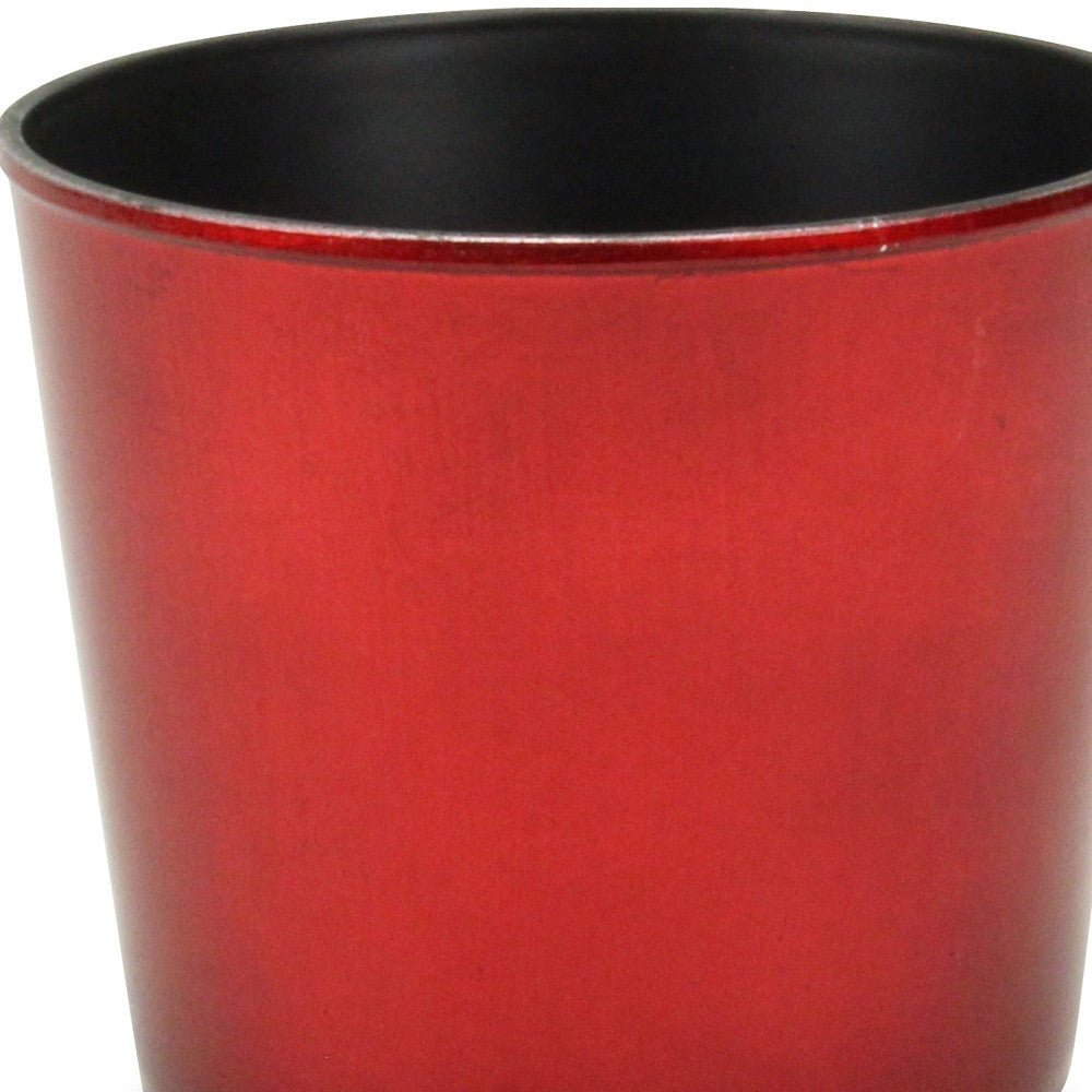 6" Red Recycled Plastic Indoor Outdoor Round Pot Planter