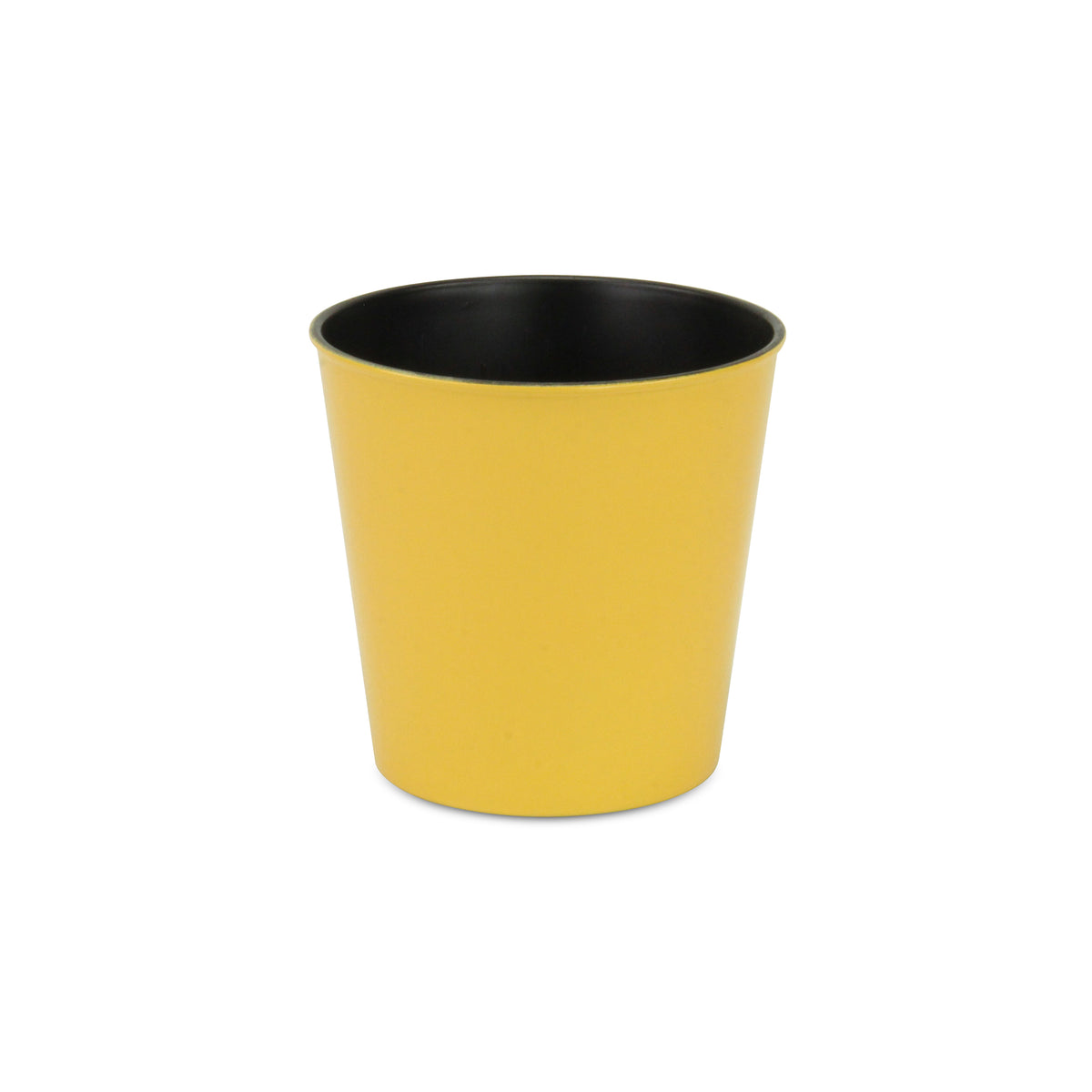 7" Yellow Recycled Plastic Indoor Outdoor Round Pot Planter