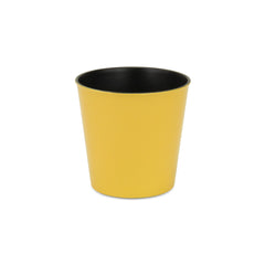 7" Yellow Recycled Plastic Indoor Outdoor Round Pot Planter