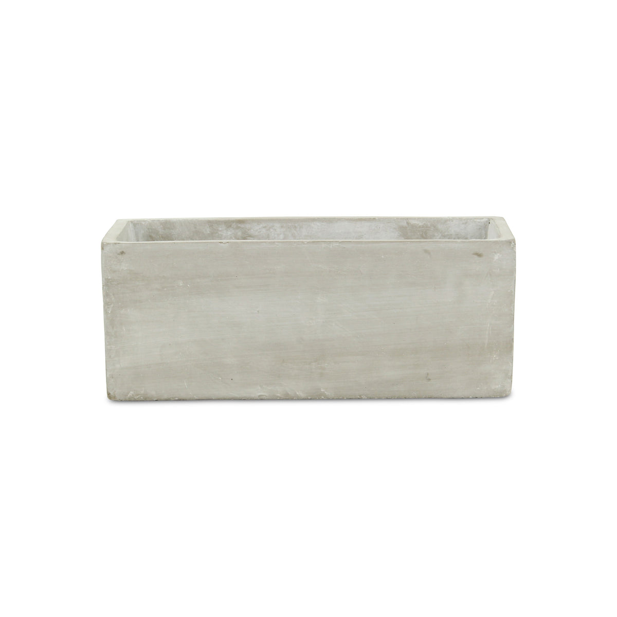 9" Light Gray Rustic Cement Indoor Outdoor Rectangular Pot Planter