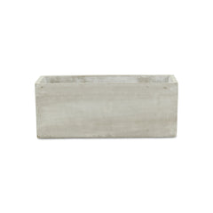 9" Light Gray Rustic Cement Indoor Outdoor Rectangular Pot Planter