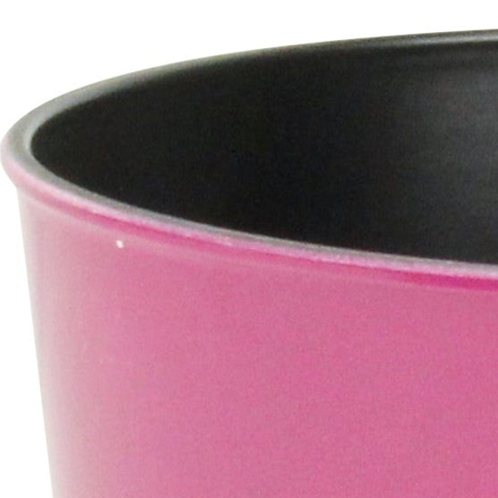 7" Hot Pink Recycled Plastic Indoor Outdoor Round Pot Planter