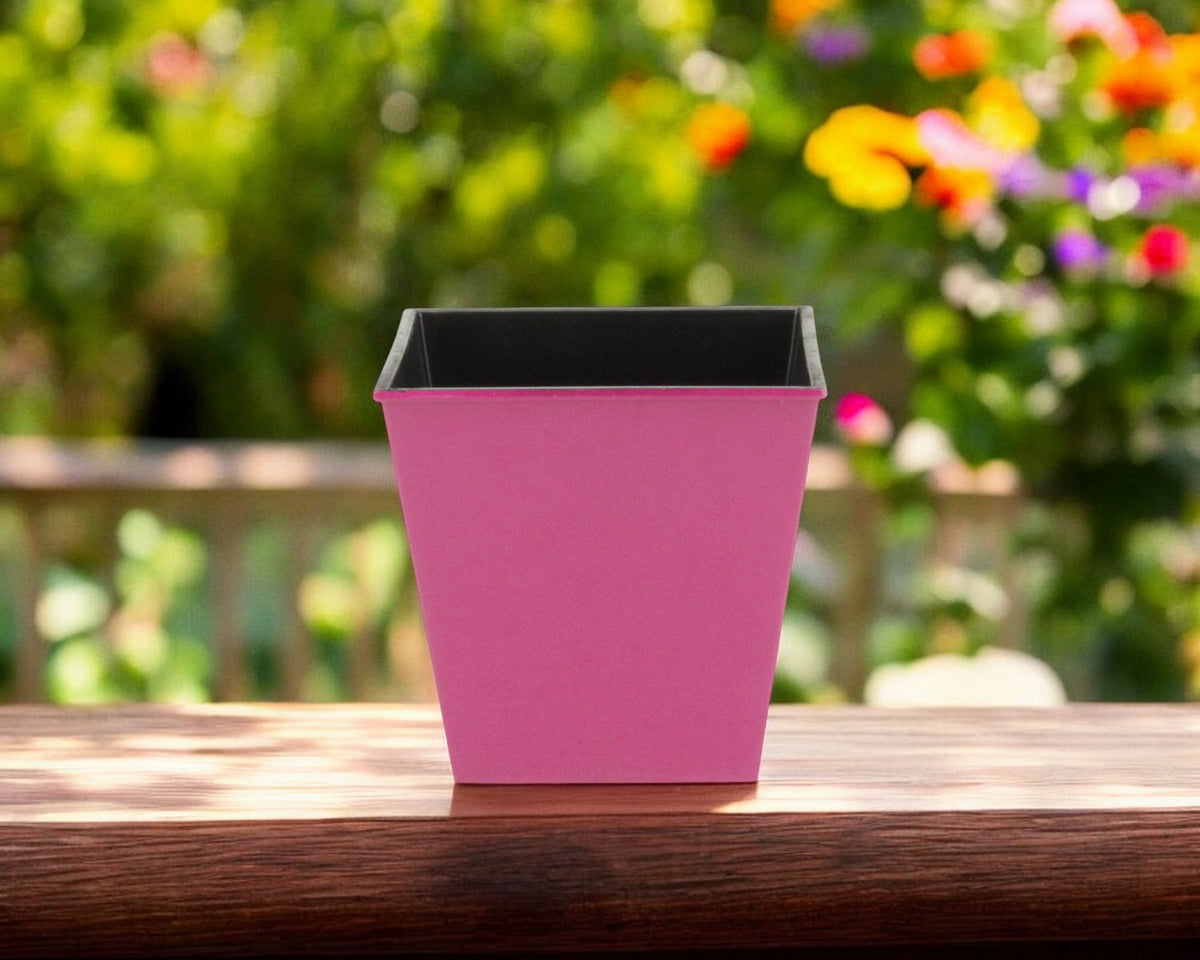 5" Hot Pink Recycled Plastic Indoor Outdoor Rectangular Nursery Pot