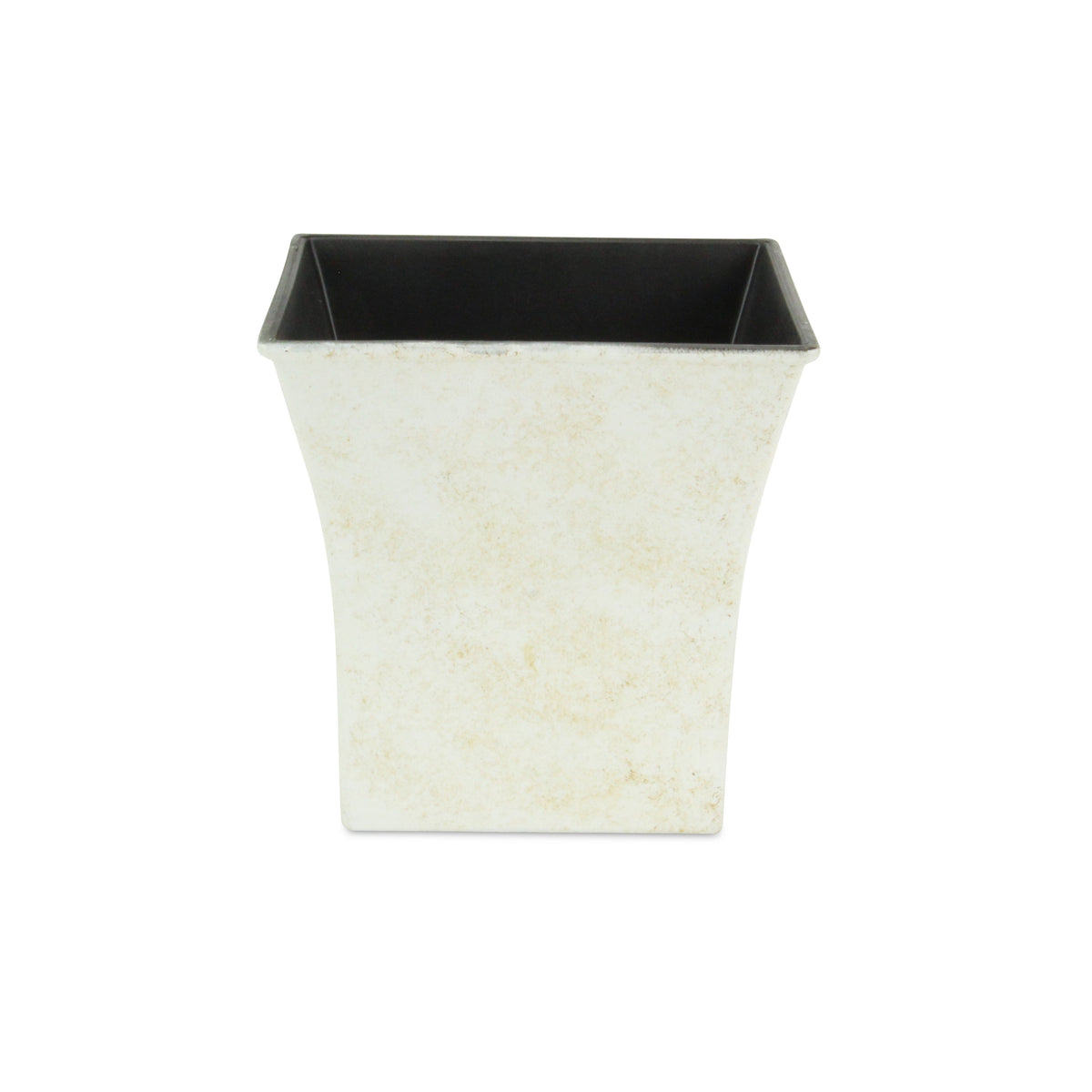 7" Cream Recycled Plastic Indoor Outdoor Square Nursery Pot