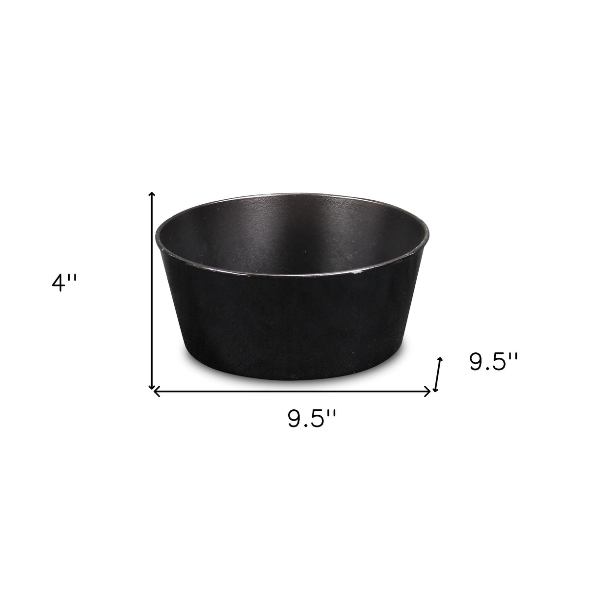 10" Black Recycled Plastic Indoor Outdoor Round Pot Planter