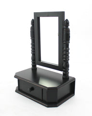 8.5 X 14 X 20 Black Traditional Drawer Table Mirror