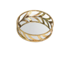 14 X 14 X 4 Gold Streamline Mirror Tray