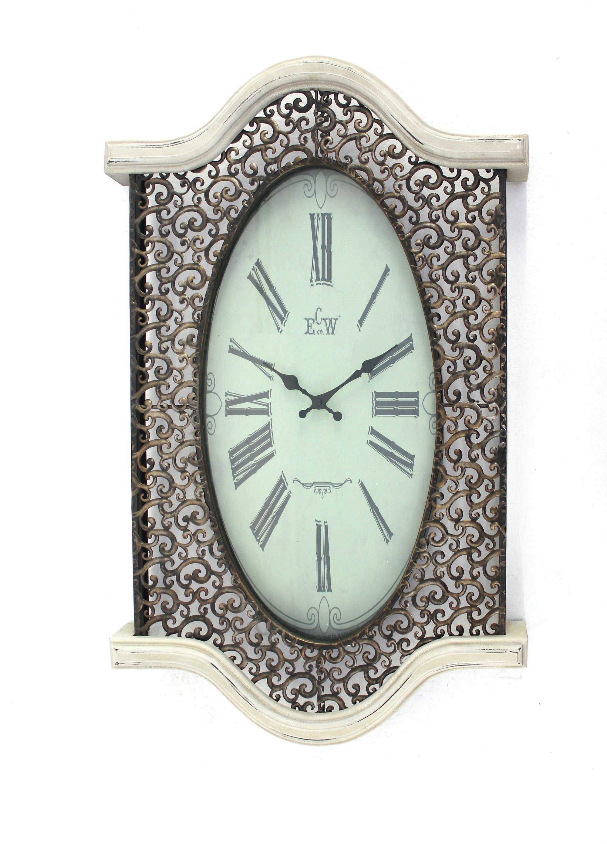 20" Novelty White Glass Analog Wall Clock