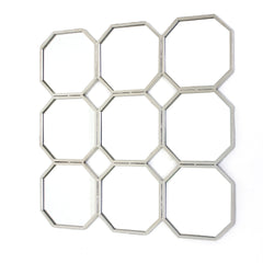 30.5 X 30.5 X 1 Silver Mirrored Metal - Wall Sculpture