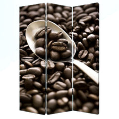 1" X 48" X 72" Multi Color Wood Canvas Coffee Time Screen