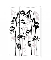 1 X 48 X 72 Multi Color Wood Canvas Bamboo Leaf Screen