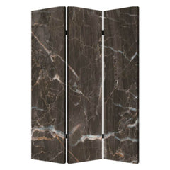 1" X 48" X 72" Multi Color Wood Canvas Black Marble Screen