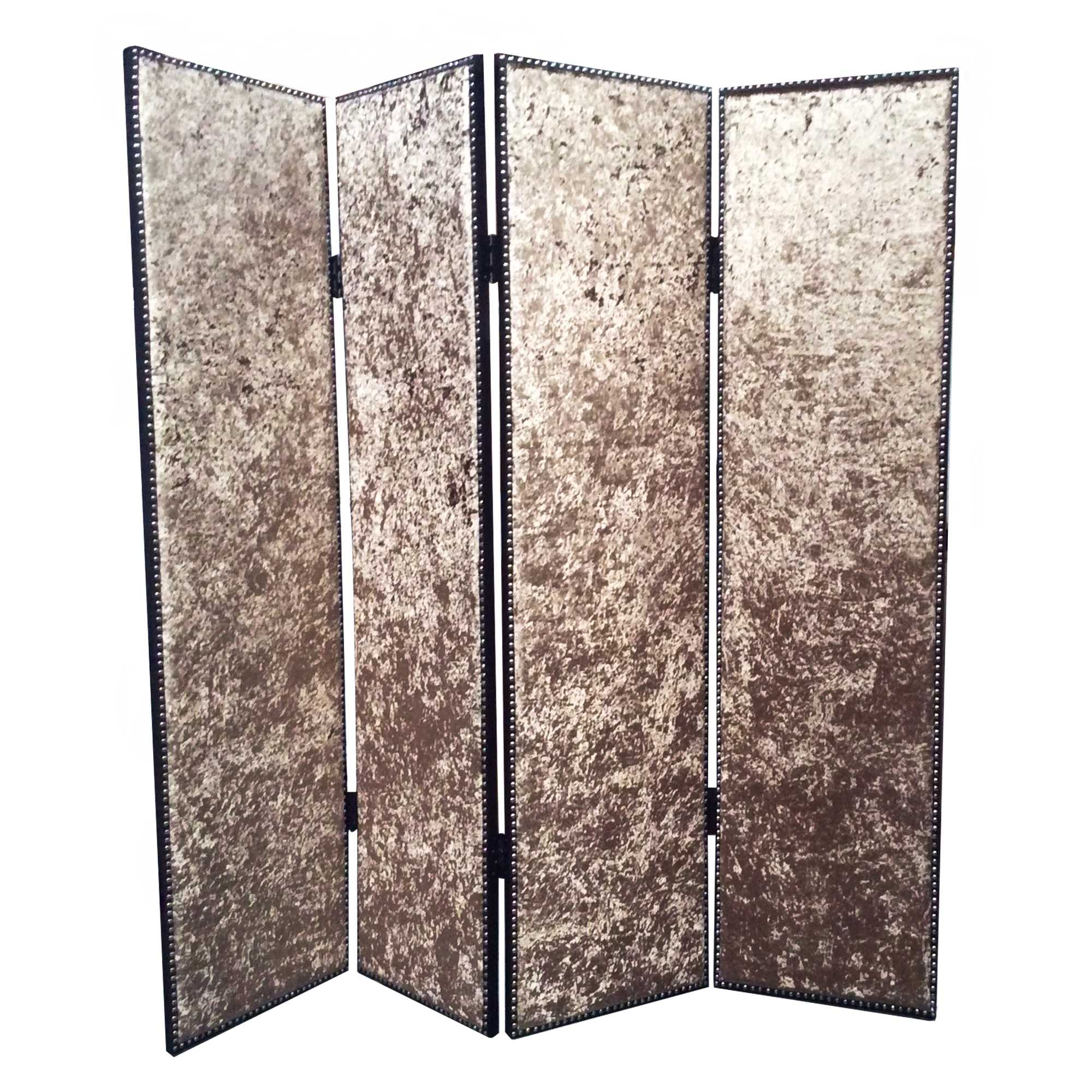 1 X 84 X 84 Bronze Wood &amp; Fabric Screen